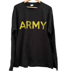 ARMY Unisex T Shirt Black Long Sleeve‎ 100% Cotton Patriotic Size XL NEW